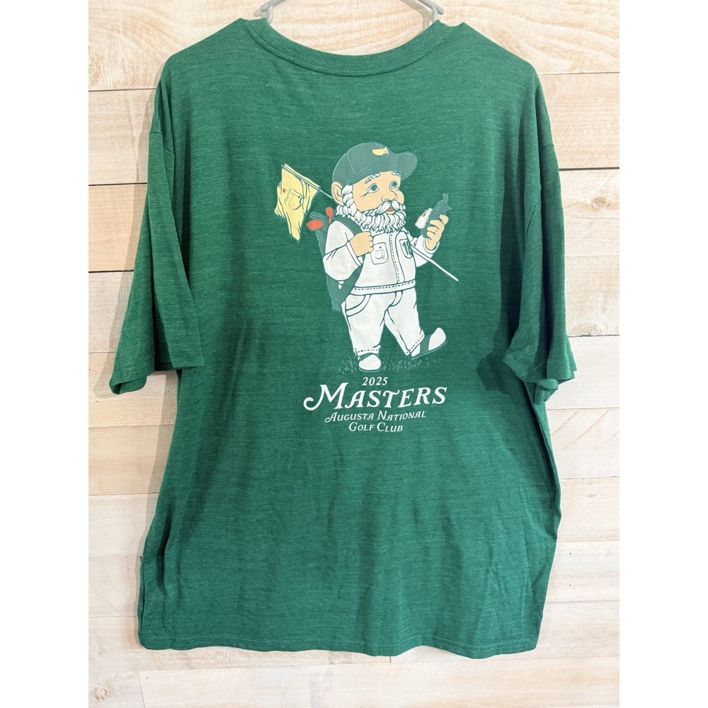 2025 Masters Golf Gnome Caddie T Shirt Green Size XXL (2XL) Augusta National